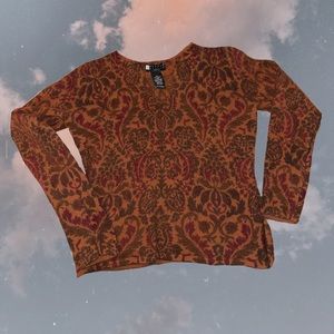 Beautiful Paisley, orange cropped long sleeve